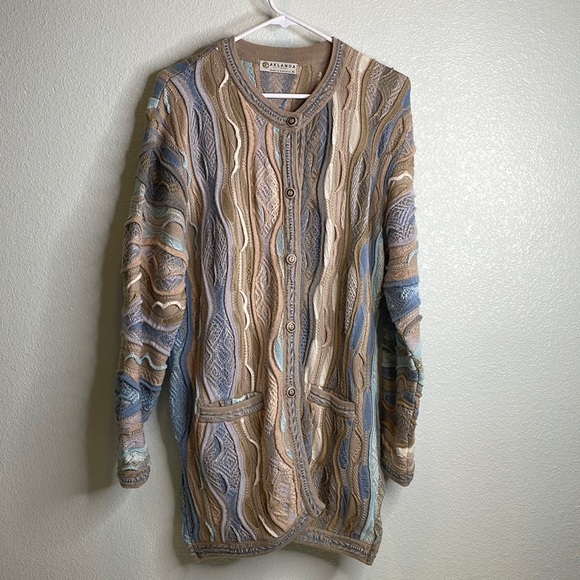 aklanda Sweaters - Aklanda Australia textured knit button down long coogi cardigan sweater